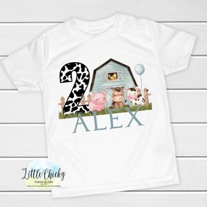 Blue Farm 2nd Birthday Sublimation PNG, Birthday Shirt, Sublimation File, Instant Download, PNG, Baby Shirt