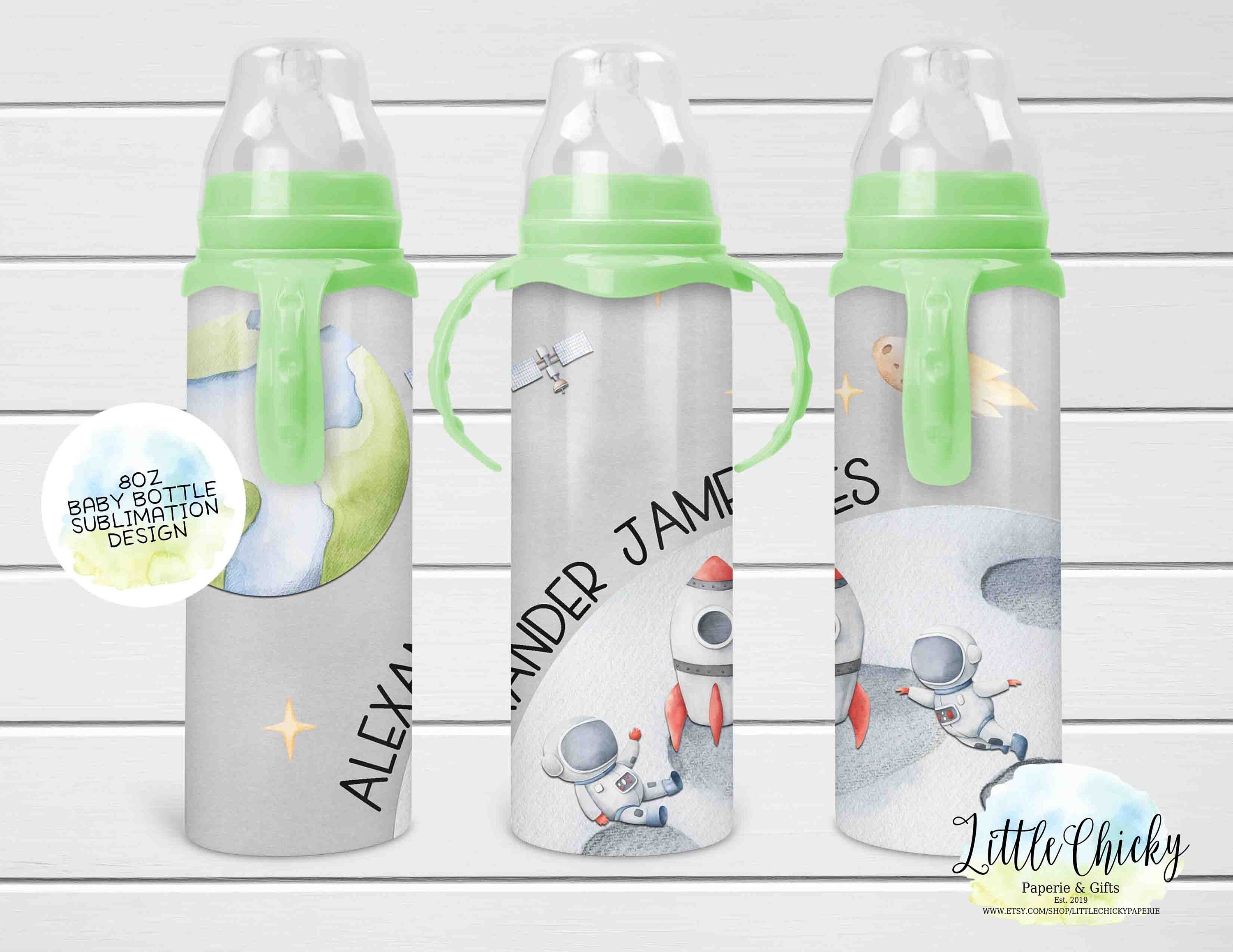 8oz Baby Bottle Sublimation Design Space Astronaut Moon - Etsy India