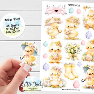 Sticker Bogen - Ostern Enten Aufkleber, Ostern Planer Aufkleber, Osterei Aufkleber, Scrapbook Aufkleber, Journal Aufkleber