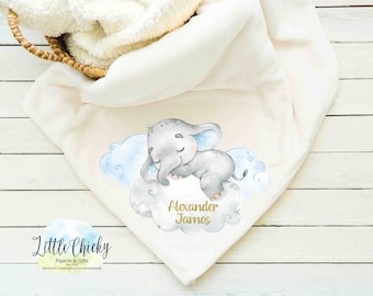 Blue Baby Elephant Sublimation Design, Blue Elephant Baby Blanket Sublimation Design, Baby Sublimation Design, PNG File, Instant Download