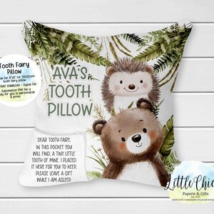 Woodland Animals Tooth Fairy Pillow, Forest Animals Tooth Fairy Pillow, Digital Sublimation Design, Sublimation PNG File, Instant Download