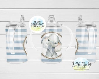 12oz straight sublimation sippy cup wrap, Blue Elephant sippy cup Sublimation Design, Easter PNG File, Instant Download, Tumbler Template