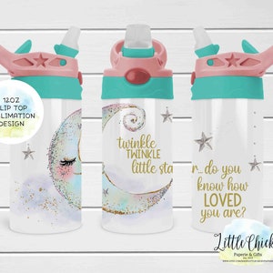 12oz Kids Flip Top Sippy Cup Sublimation PNG, Twinkle Twinkle Little Star, Do you know how loved you are, Instant Download, Tumbler Template