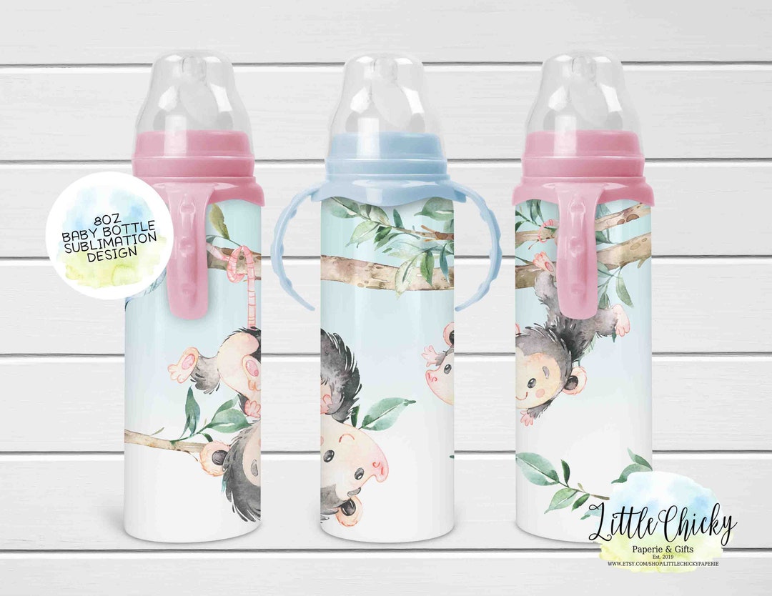 8oz Baby Bottle Sublimation Design, Opossum Baby Sublimation PNG