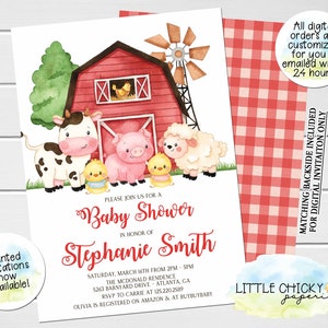 Invito baby shower fattoria, invito baby shower cortile, animali fattoria, baby shower maschietto, baby shower femminuccia, invito digitale