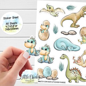 Hoja de pegatinas - Pegatinas del planificador de dinosaurios, pegatinas de dinosaurios bebés, pegatinas de álbumes de recortes, pegatinas de diario, pegatinas de dinosaurios, libro para bebés