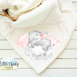 Pink Baby Elephant Sublimation Design, Pink Elephant Baby Blanket Sublimation Design, Baby Sublimation Design, PNG File, Instant Download