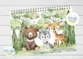 Baby First Year Calendar - Woodland Animals First Year Calendar, Calendar with Milestone Stickers, First Year Calendar Journal Keepsake product logo