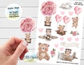 Sticker Sheet - Pink Airplane Teddy Bear Stickers, Planner Stickers, Scrapbook Stickers, Bear Stickers, Journal Stickers, Baby Stickers product logo