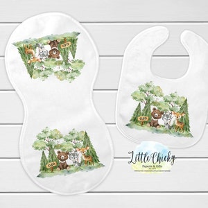 Woodland Animals Sublimation Design, Forest Animals Burp Cloth & Bib Sublimation Design, Baby Sublimation Design, PNG File, Instant Download