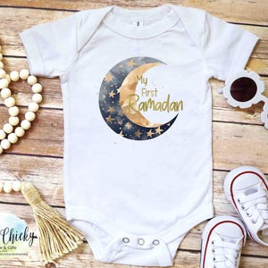 My First Ramadan Baby Bodysuit, Ramadan Baby Shirt, My First Ramadan Bodysuit, Short Sleeve One Piece Bodysuit