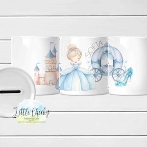Princess Money Box, Cinderella Coin Bank Sublimation Design, Center Image, Instant Download, Sublimation Bank Template, Sublimation PNG