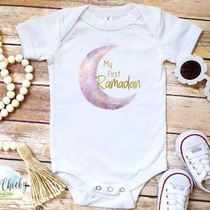 My First Ramadan Baby Bodysuit, Ramadan Baby Shirt, My First Ramadan Bodysuit, Short Sleeve One Piece Bodysuit