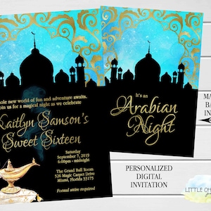 Arabian Nights Birthday Invitation Arabian Nights Sweet - Etsy
