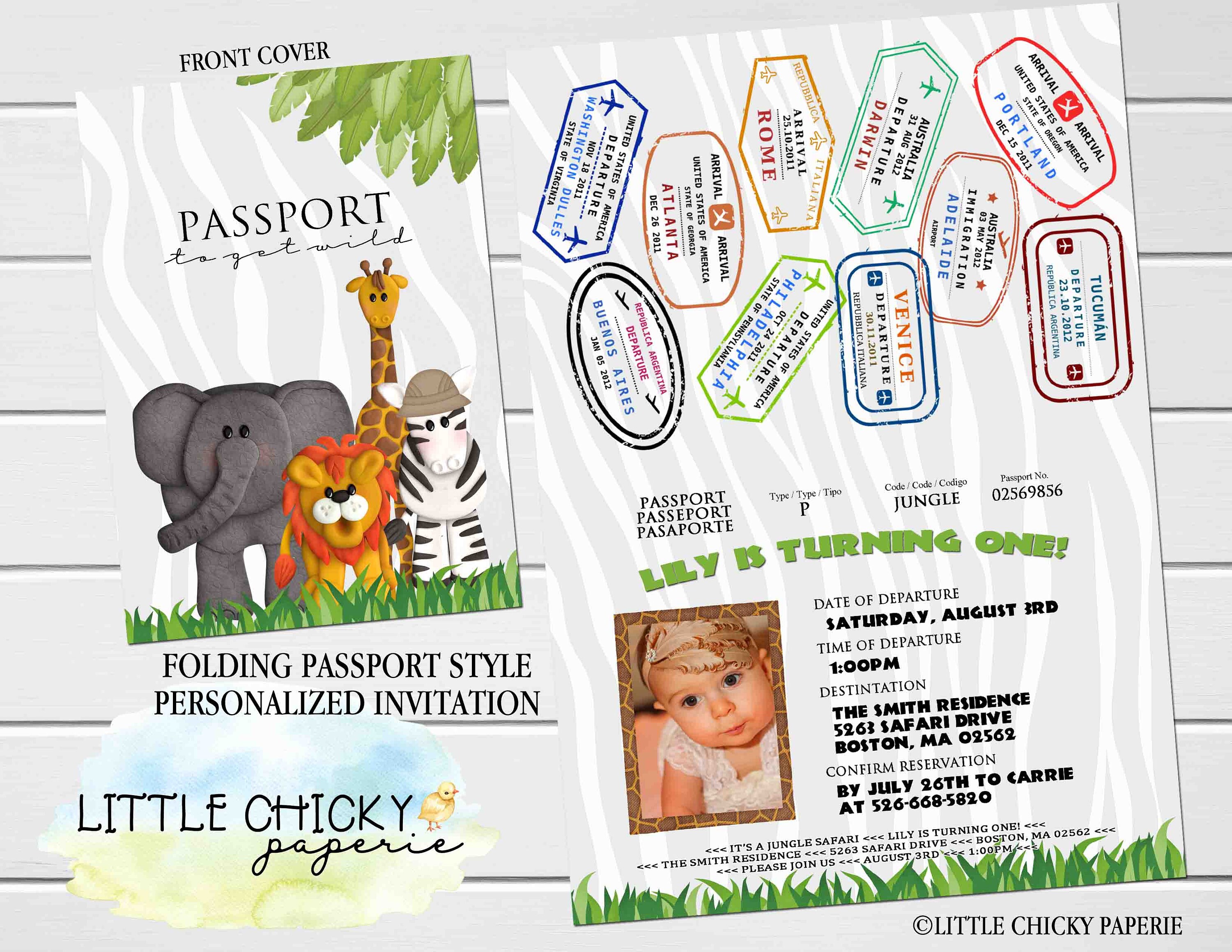Safari Passport Birthday invitation Jungle Safari Birthday | Etsy