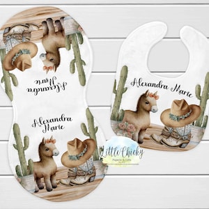Boho Cowgirl Bib & Burp Cloth Sublimation PNG Files, Instant Download, Baby Cowgirl, Baby Shower Gift
