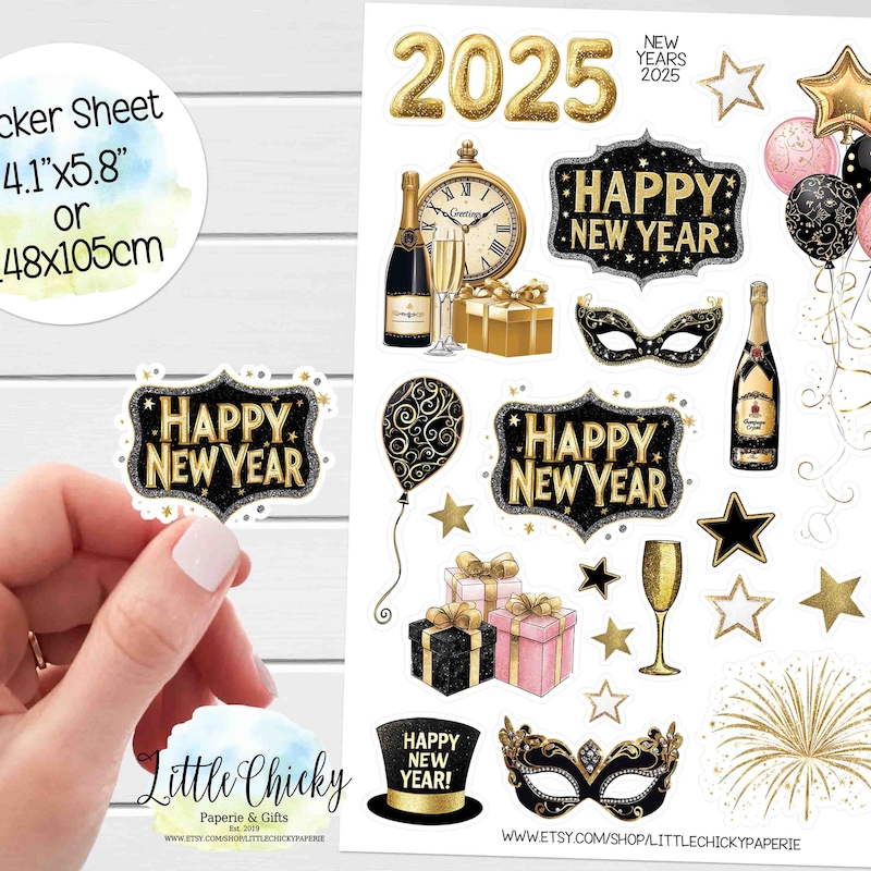 New Years 2025 Stickers Etsy