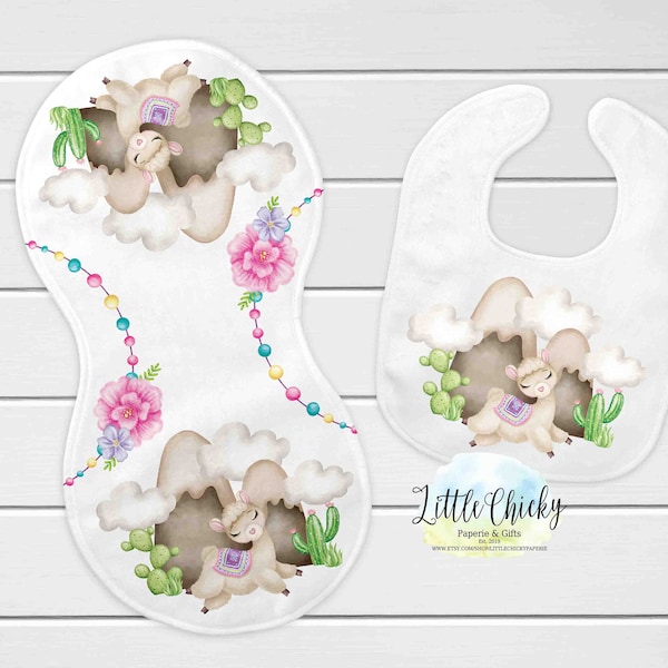 Pastel Llama Sublimation Design, Pastel Llama Burp Cloth and Bib Sublimation Design, Baby Sublimation Design, PNG File, Instant Download