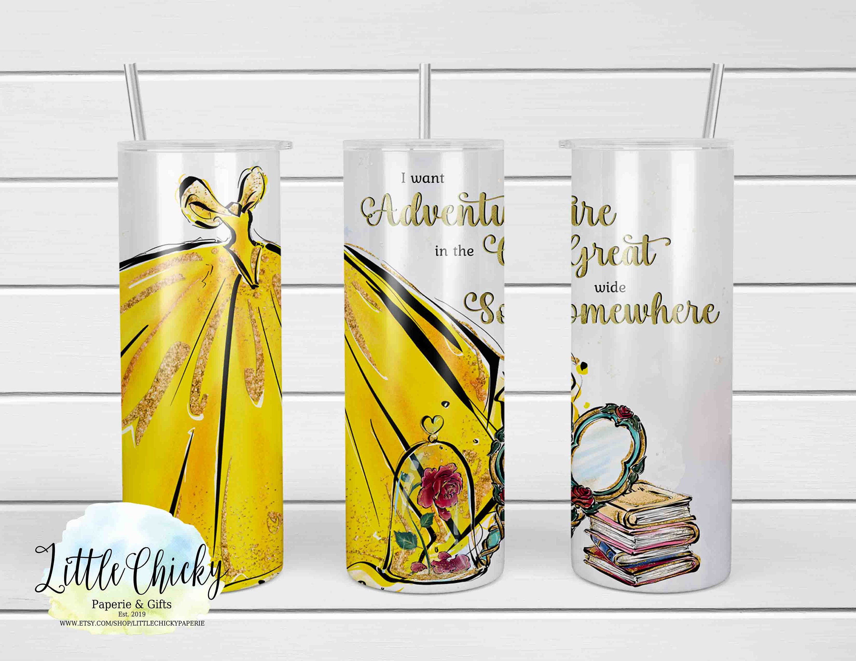 Beauty and the Beast tumbler Premium Skinny Tumbler wrap 20 ounce tumbler  wrap png clipart image seamless image