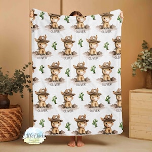 Personalized Blanket: Cowboy Personalized Blanket, Soft Minky Blanket, Baby Shower Gift, 50&quot;x60&quot; Baby Blanket, Children&#39;s Blanket