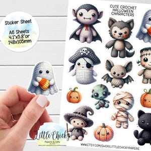 Aufkleber Bogen - Niedliche Halloween Aufkleber, Halloween Aufkleber, Scrapbook Aufkleber, Halloween Aufkleber