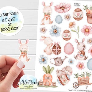 Aufkleber Bogen - Ostern Garten Aufkleber, Planer Aufkleber, Scrapbook Aufkleber, Ostern Aufkleber, Journal Aufkleber, Baby Aufkleber