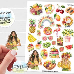 Aufkleber Bogen - Tutti Frutti 1 Aufkleber, Planer Aufkleber, Scrapbook Aufkleber, Journal Aufkleber, Fruti Aufkleber, Sommer Aufkleber