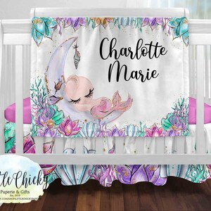 Personalized Mermaid Baby Blanket, Soft Minky Baby Blanket, Baby Shower Gift, New Baby Gift, 50&quot;x60&quot; Baby Blanket, Personalized Blanket