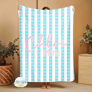 Manta personalizada: Manta personalizada con lazo rosa, manta suave de minky, regalo para baby shower, manta para bebé de 127 x 152 cm, manta infantil