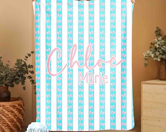 Personalized Blanket: Pink Bow Personalized Blanket, Soft Minky Blanket, Baby Shower Gift, 50"x60" Baby Blanket, Children's Blanket