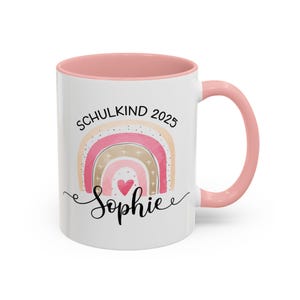 Personalized Schulkind Mug - Pink Rainbow Mug, 11oz Ceramic Mug, Kids Mug, School Enrollment Gift, Kids Gift, School Gift image 3