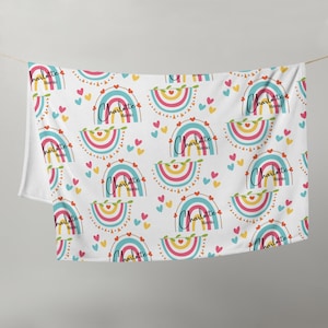 Personalized Blanket: Cute Rainbow Personalized Blanket, Soft Minky Blanket, Baby Shower Gift, 50&quot;x60&quot; Baby Blanket, Children&#39;s Blanket