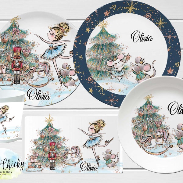 Nutcracker Ballet Plate, Cup, Bowl, Melamine Plate, Christmas Gift, Ballet, Christmas Nutcracker, Birthday Gift, First Birthday