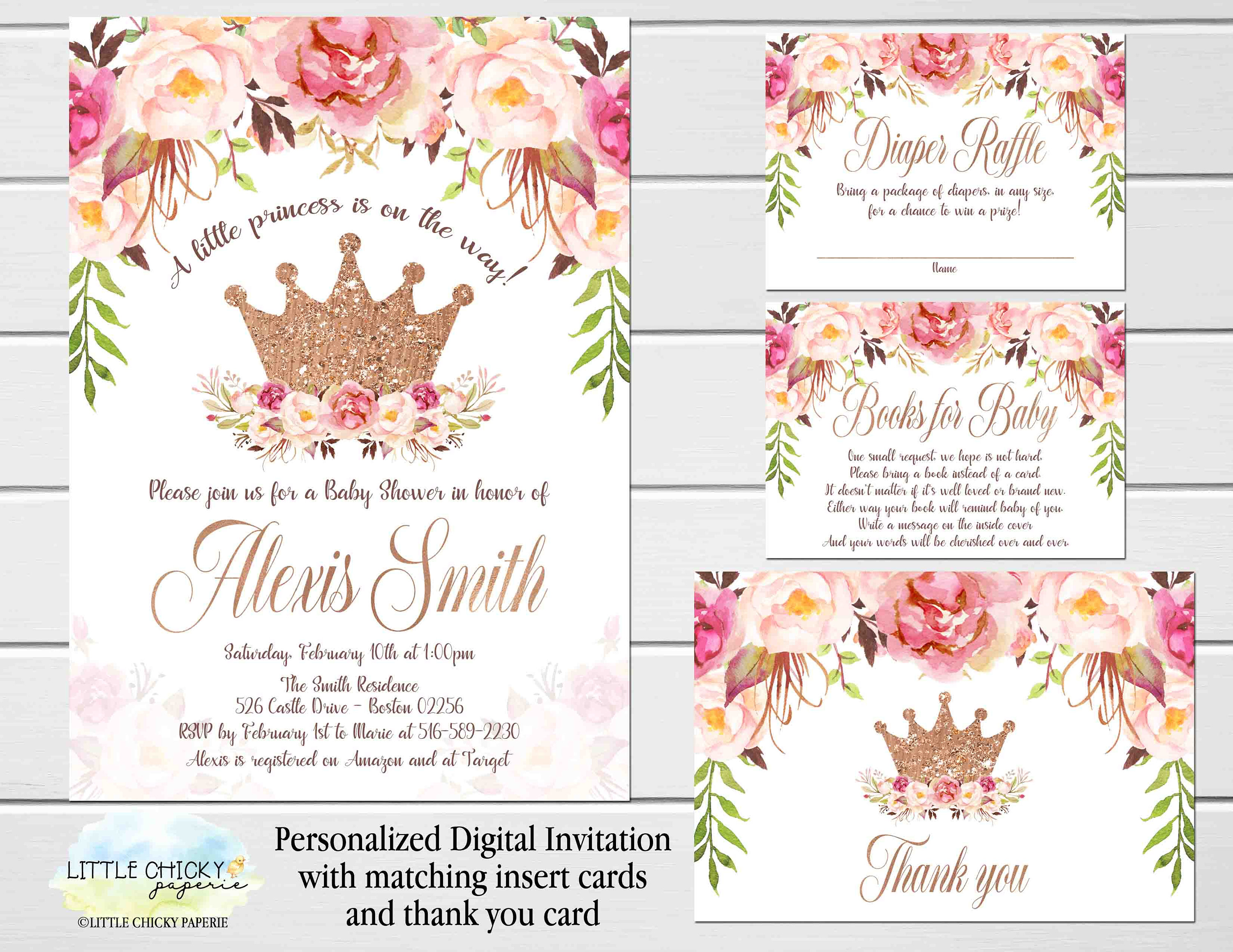 Party Supplies Custom Digital Printable RSVP Insert Card Baby Shower ...