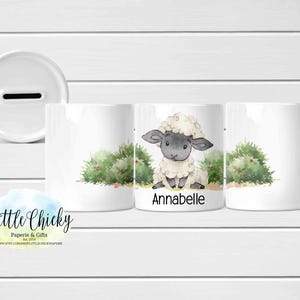 Money Box - Sheep Bank,  Lamb Coin Bank Full Wrap Sublimation Design, Instant Download, Sublimation Bank Template, Sublimation PNG