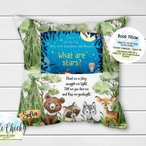 Woodland Animals Book Pillow Digital Sublimation Design, Sublimation PNG File, Instant Download, Forest Animals PNG