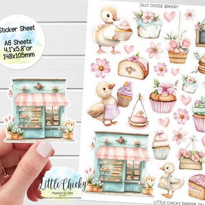 Aufkleber Bogen - Alberne Gans Bäckerei Aufkleber, Planer Aufkleber, Süße Bäckerei Aufkleber, Scrapbook Aufkleber, Journal Aufkleber
