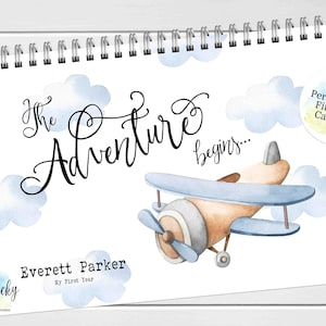 Babykalender für das erste Jahr - Flugzeug-Babykalender für das erste Jahr mit Meilenstein-Aufklebern, Kalender für das erste Jahr, Andenken, Babypartygeschenk