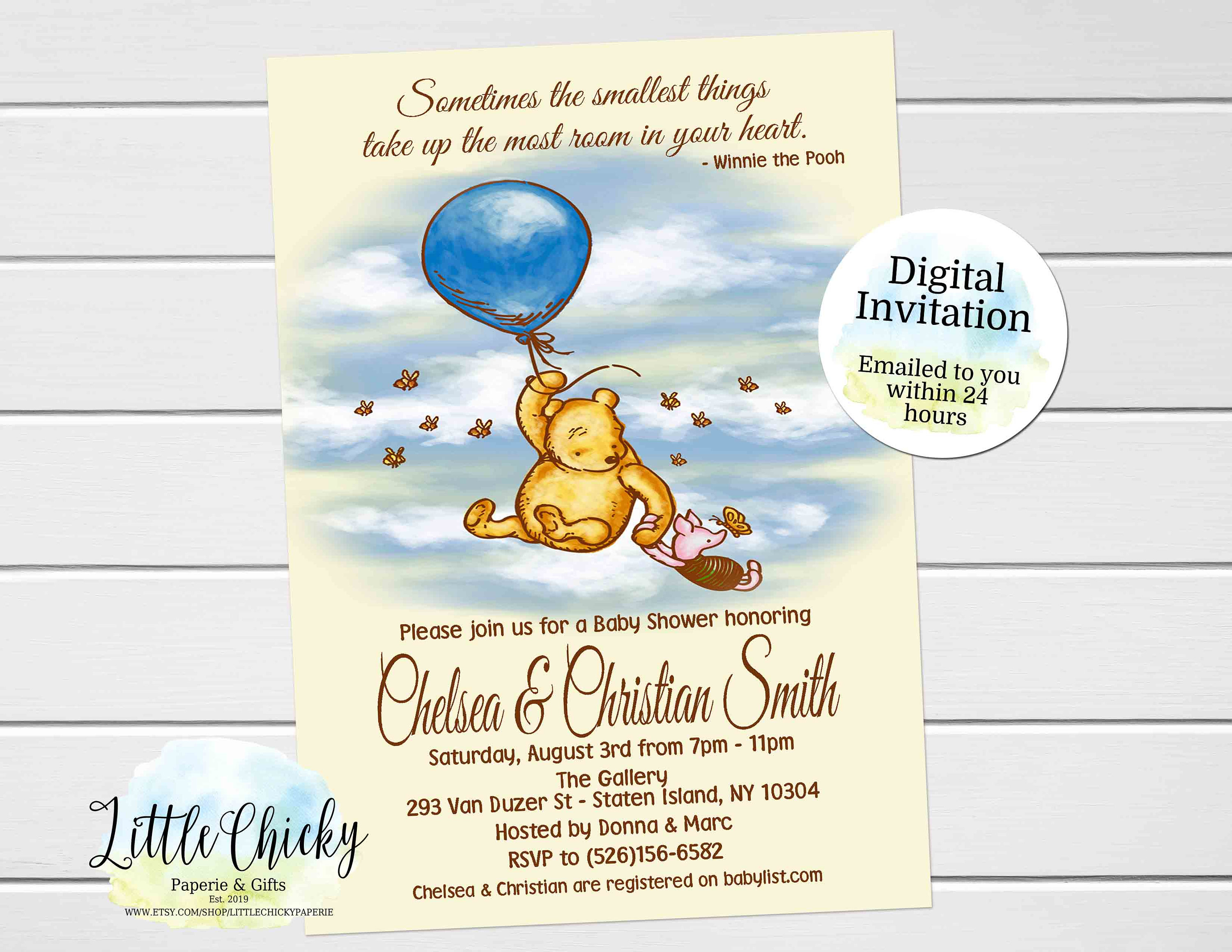 Etsy winnie the pooh baby shower invitations 2025