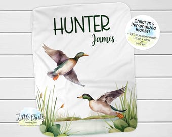 Manta de pato personalizada, manta suave de Minky para niños, regalo de cumpleaños, regalo de baby shower, manta de pato para bebé, manta personalizada
