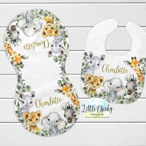 Safari Animals Sublimation Design, Jungle Animals Burp Cloth and Bib Sublimation Design, Baby Sublimation Design, PNG File, Instant Download
