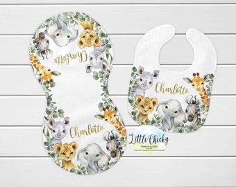 Safari Animals Sublimation Design, Jungle Animals Burp Cloth and Bib Sublimation Design, Baby Sublimation Design, PNG File, Instant Download