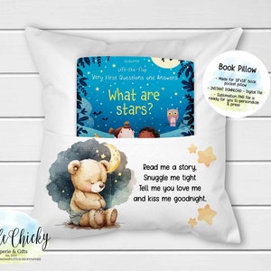 Teddy Bär Buch Kissen digitale Sublimation Design, PNG Sublimation Datei, sofortiger Download, Teddy Tasche Kissen Buch Sublimation PNG Datei