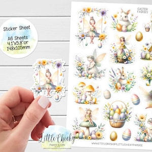 Sticker Bogen - Osterfeen Aufkleber, Osterhase, Planer Aufkleber, Scrapbook Aufkleber, Ostern Aufkleber, Journal Aufkleber, Baby Aufkleber