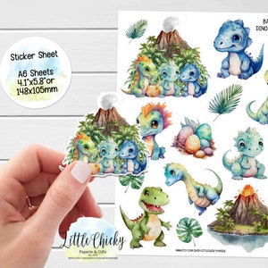 Aufkleber Bogen - Niedliche Dinosaurier Planner Aufkleber, Baby Dinosaurier Aufkleber, Scrapbook Aufkleber, Journal Aufkleber, Dinosaurier Aufkleber, Babybuch