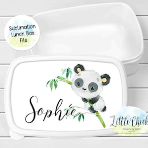 Panda Lunch box Sublimation Design, Brotbox Sublimation PNG Design, Instant Download, Plastic Box Sublimation Design File