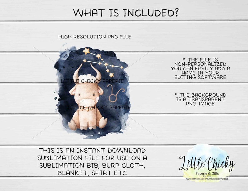 Taurus Baby Sublimation PNG Zodiac Sublimation Design Taurus | Etsy