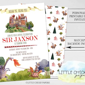 Medieval Knight Birthday Invitation, Knight Birthday Invitation, Knight Birthday Party, Printable Invitation, Digital Invite, Royal Invite