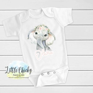 Blush Elephant Sublimation PNG, Blush Floral Elephant Baby Shirt, Elephant PNG, Sublimation File, Instant Download, PNG, Baby Shirt