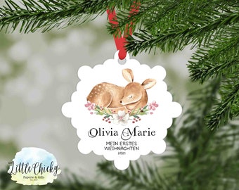 Deer Ornament, My First Christmas Ornament, Deer Christmas Ornament, First Christmas keepsake ornament, Personalized ornament